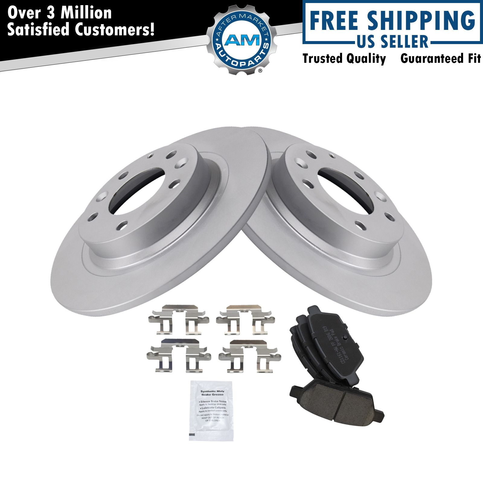 Rear Ceramic Brake Pad & Coated Rotor Kit for Fusion Milan Mazda6 Zephyr MKZ