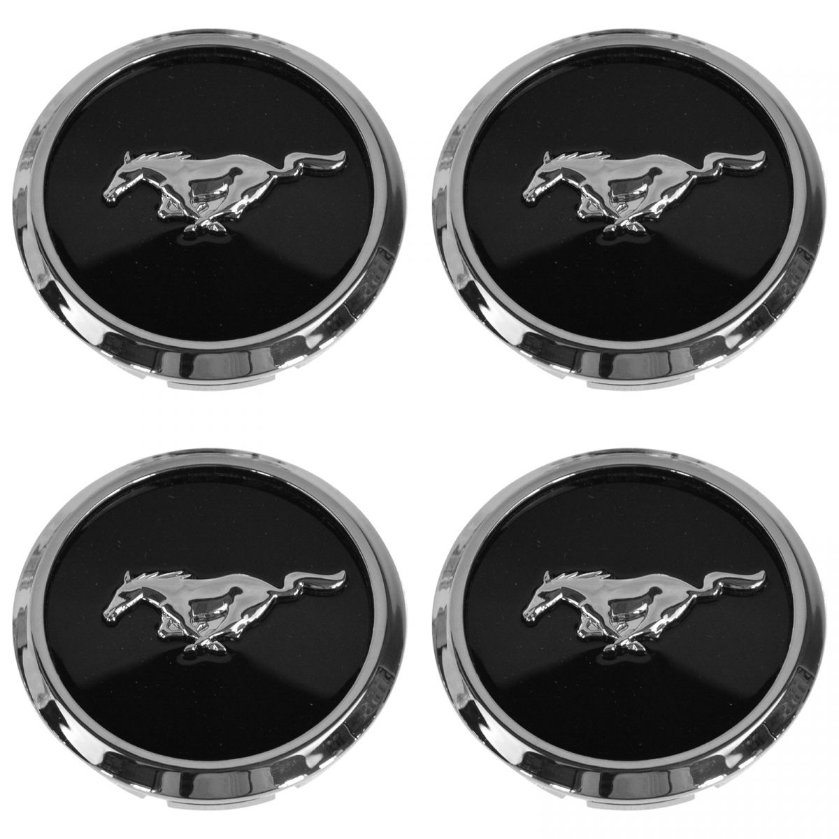 OEM Wheel Hub Center Cap Black Chrome Kit Set of 4 for Ford Mustang New ...