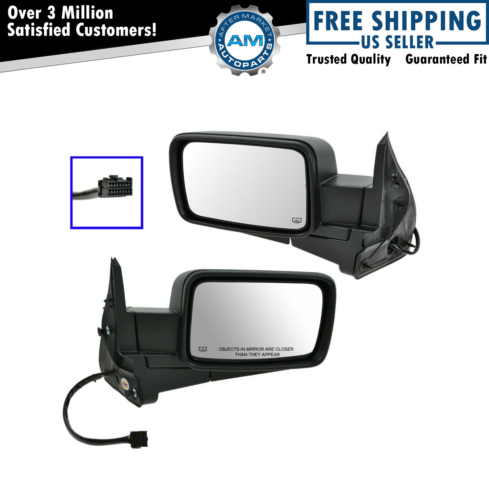 Power Heated Memory Mirror LH & RH Set of 2 Pair for 06-10 Jeep Commander