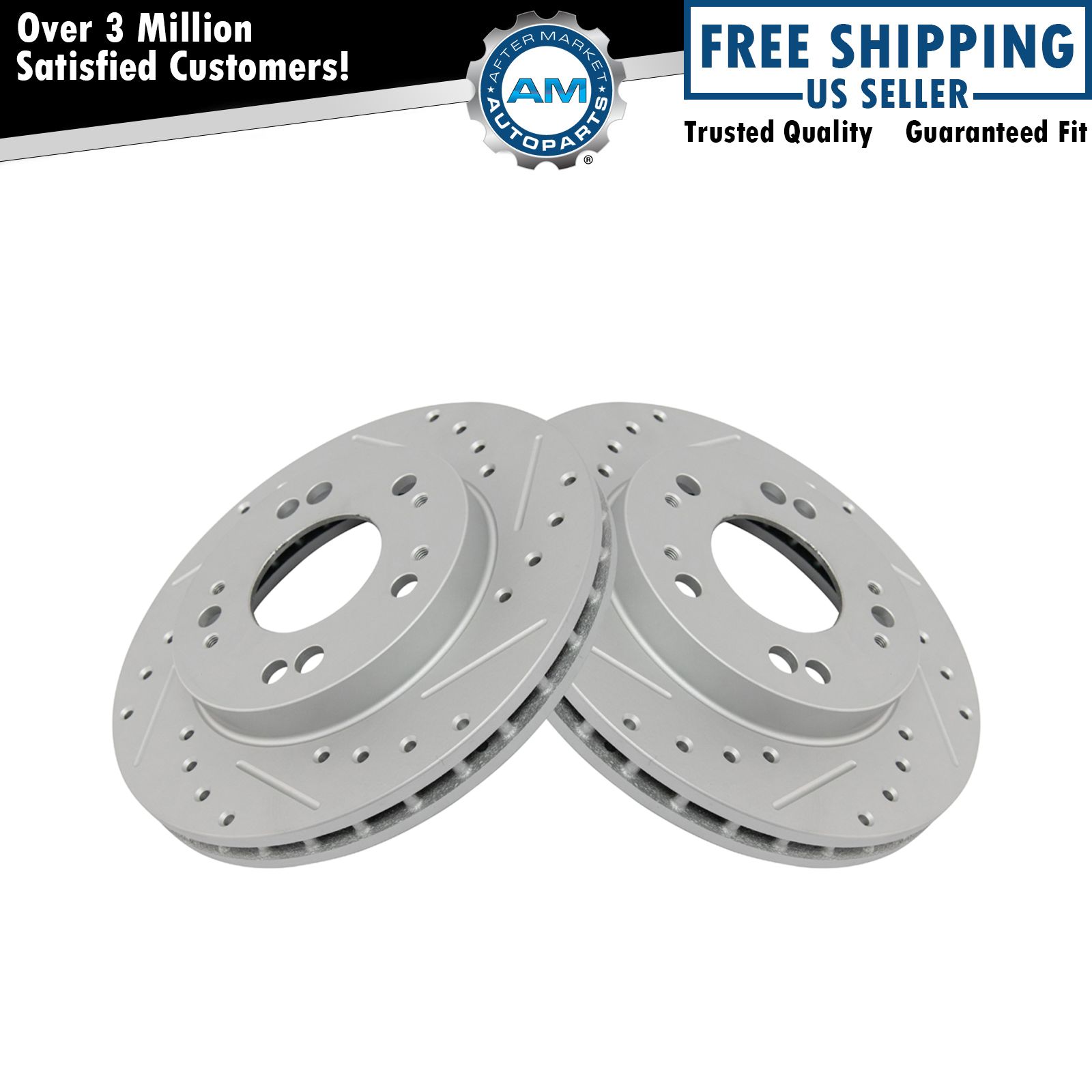 Performance Disc Brake Rotor Drilled & Slotted G-Coated Front Pair