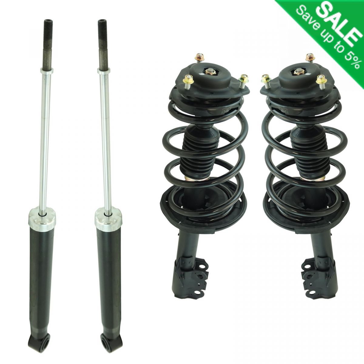 4 Piece Front & Rear Strut Assembly w/ Shock Absorber Kit Set for