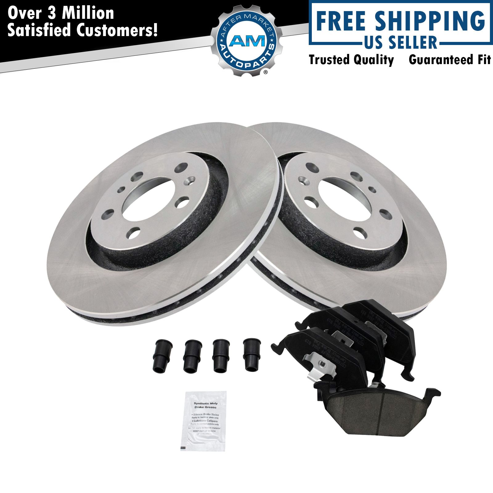 Front Premium Posi Ceramic Brake Pad Rotor Kit for VW Beetle Golf Jetta