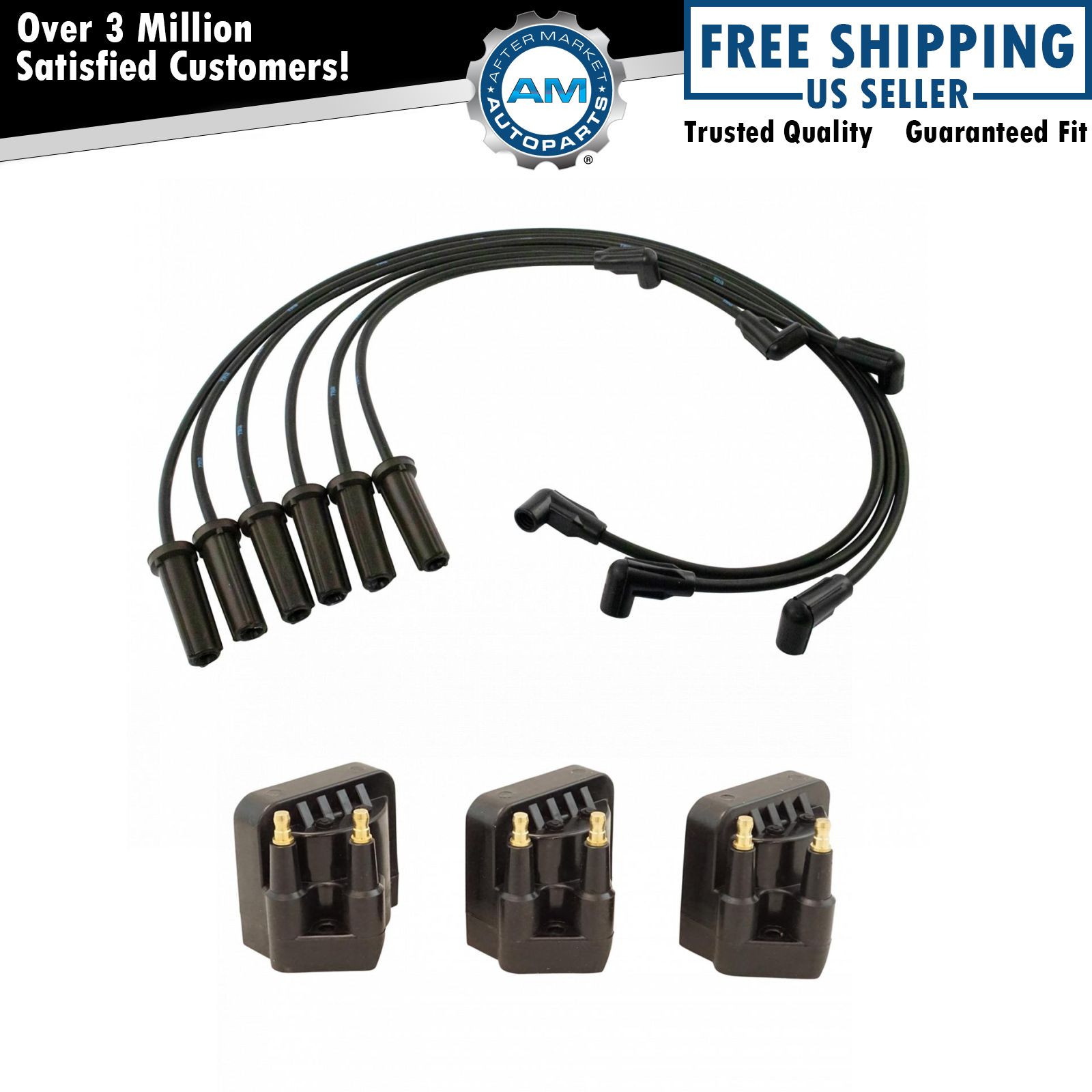 Ignition Coil & Spark Plug Wire Kit Set for Buick Oldsmobile 3.8L New