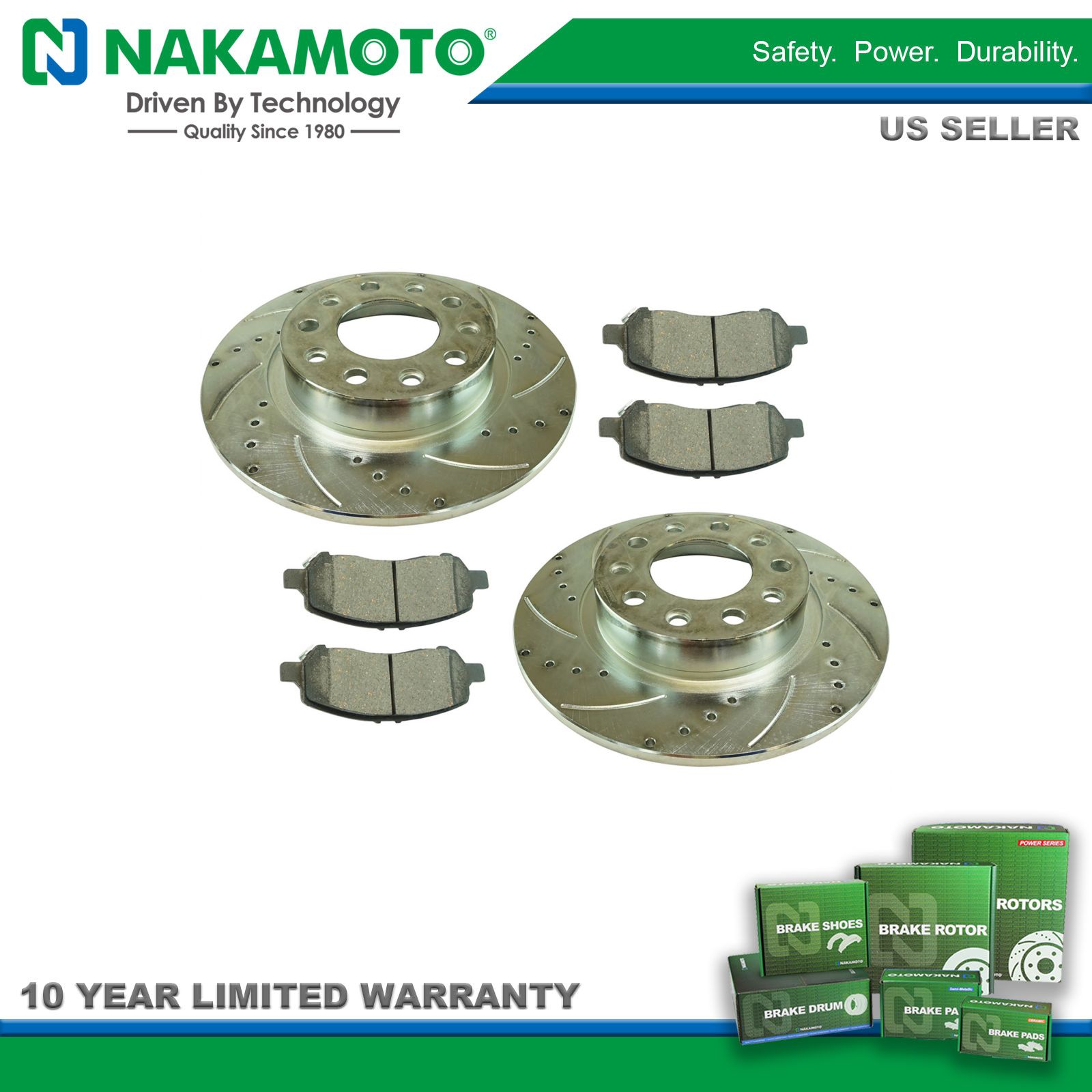 Nakamoto Rear Premium Posi Ceramic Brake Pad Set for Dodge Dart