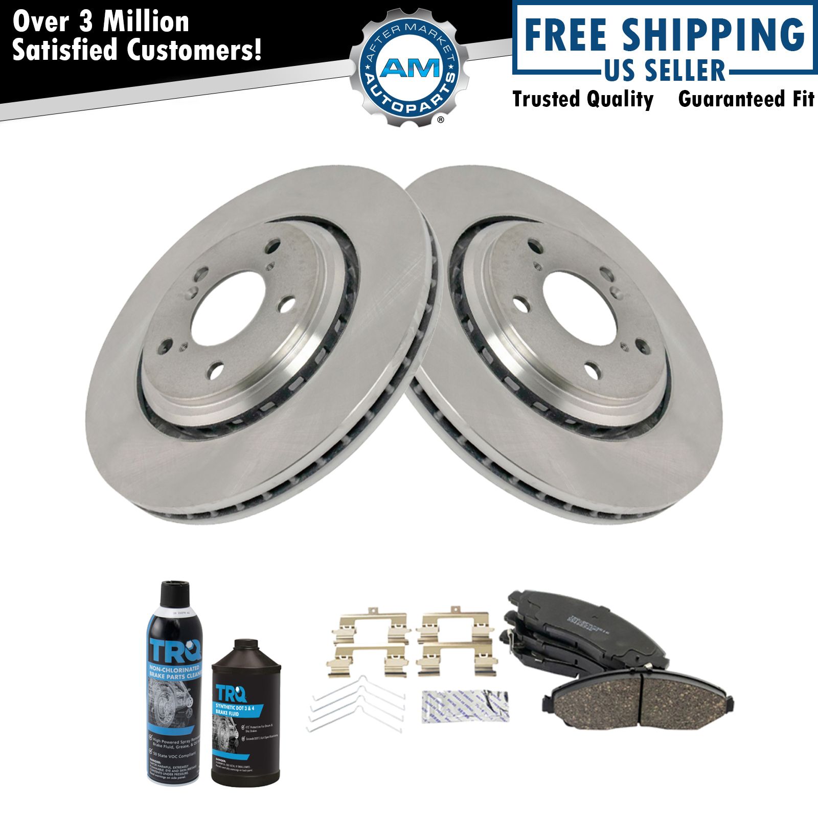 thumbnail image 2 of AM Autoparts Front & Rear Ceramic Disc Brake Pad & Rotor Kit For Honda/Acura 2 of 6