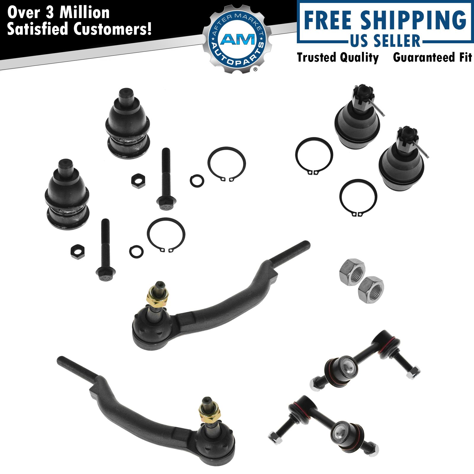 Front Suspension Kit SCITOO 8pc For Chevy Silverado GMC Sierra - Tie Rods, Ball Joints, Sway Bar Links Front Suspension Kit Silverado Sierra Front Suspension Kit SCITOO 8pc For Chevy Silverado GMC Sierra - Tie Rods, Ball Joints, Sway Bar Links Front Suspension Kit Silverado Sierra