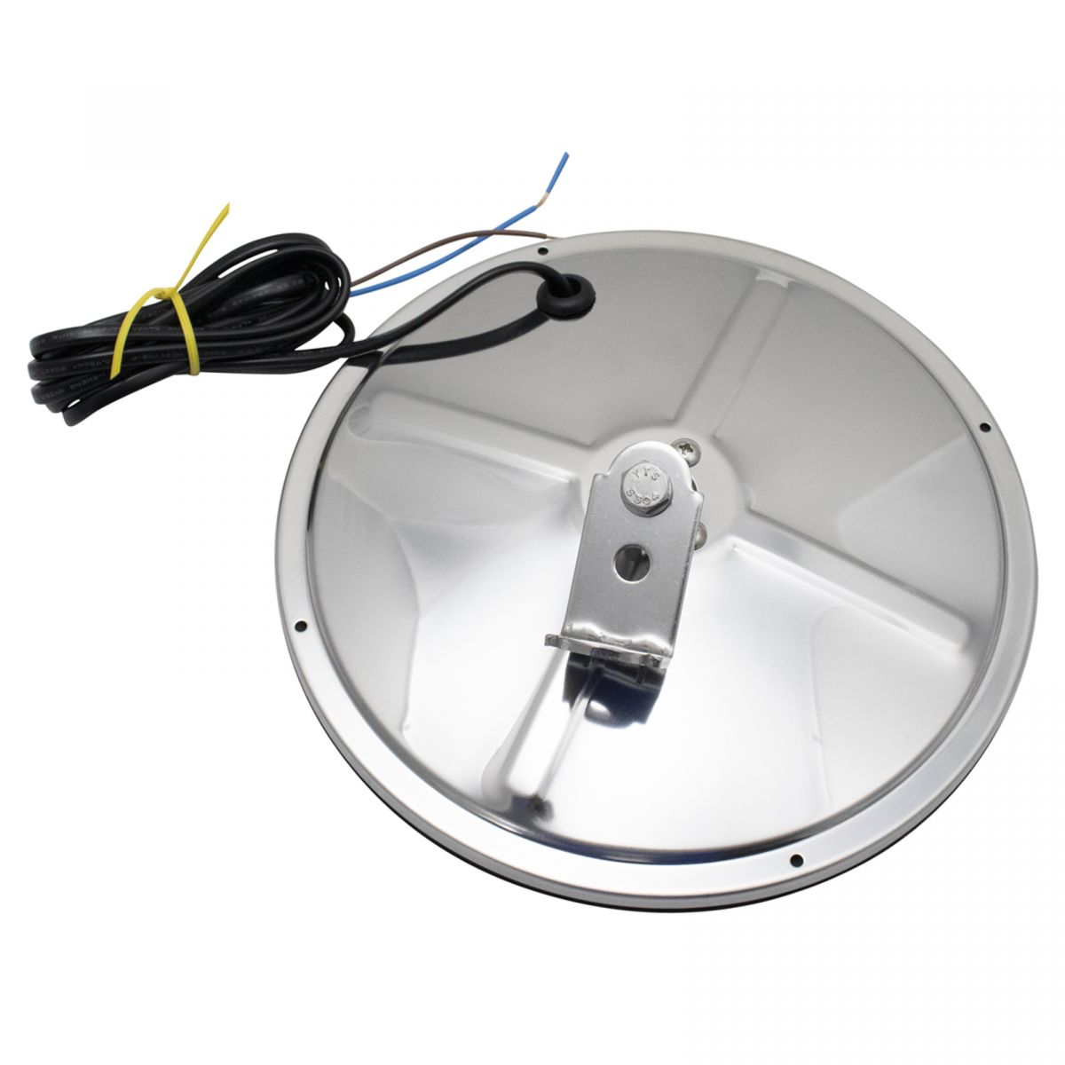8.5" Round Convex Mirror Stainless Steel Heated Center Stud w/ Mounting