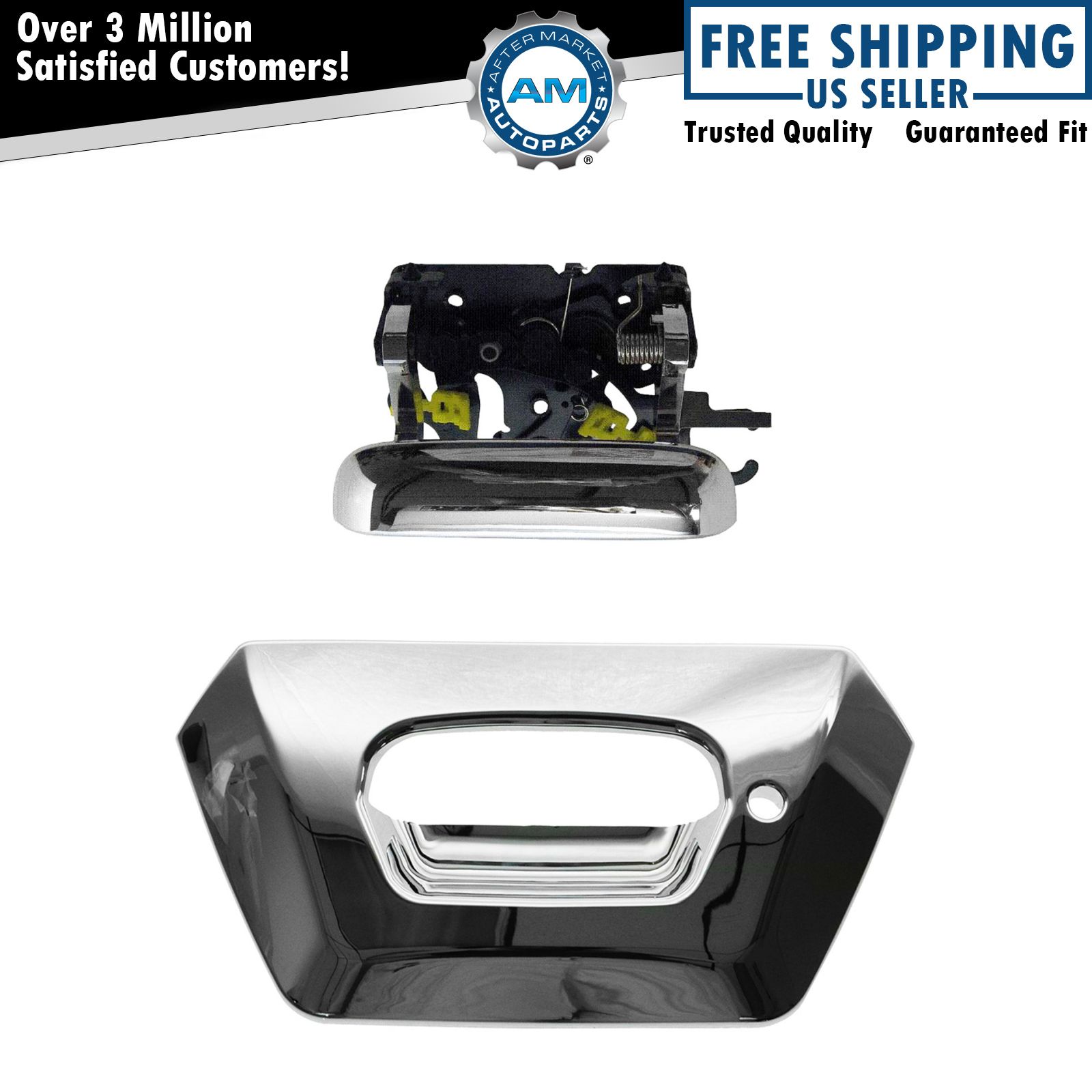 Tailgate Handle and Bezel Kit Chrome w Lock Provision for 0206 Chevy