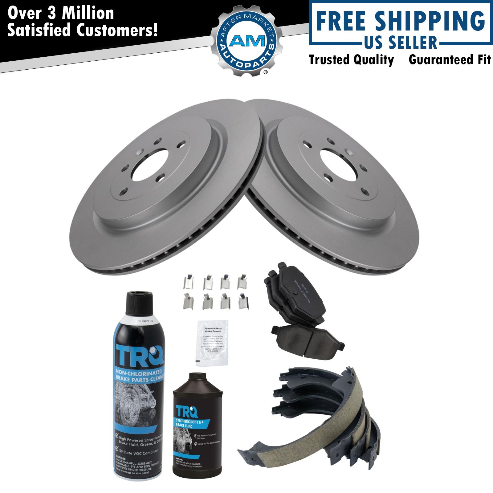 Rear Brake Pad & Rotor Kit Fits 2013-2018 Lincoln MKT