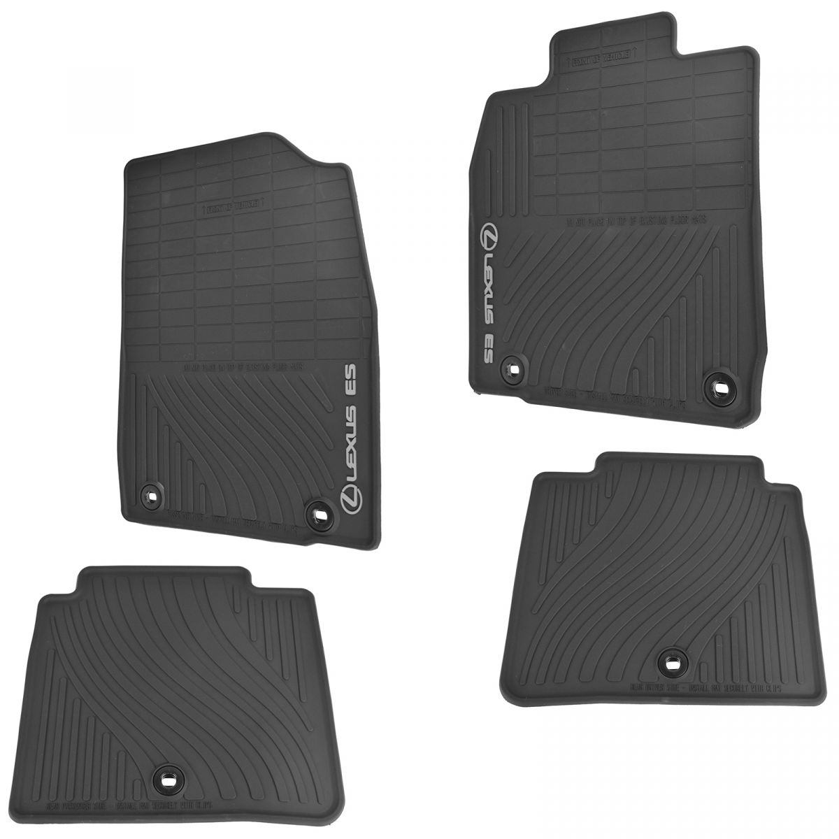 OEM All Weather Floor Mat Set of 4 LH RH Front & Rear Black for 1315
