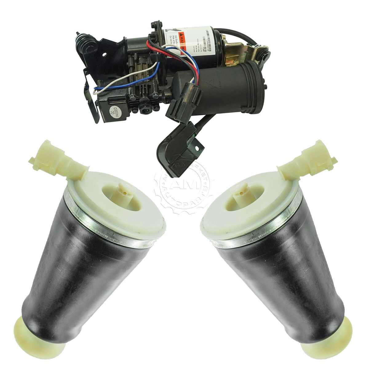 Rear Air Suspension Air Bags Springs Compressor Kit Set 3pc for Town