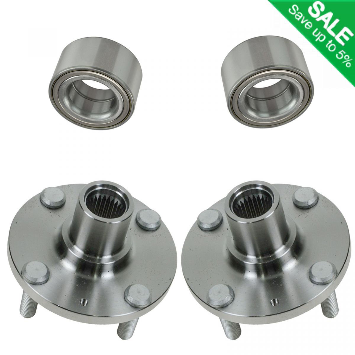 Wheel Bearing and Hub Front LH & RH Pair Set of 2 LH & RH Fits Accent ...