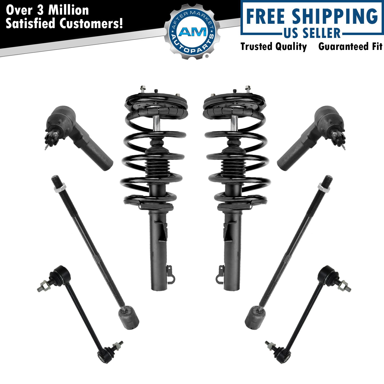 SCITOO 10pc Suspension Kit For 2002-2003 Toyota Camry & Lexus ES300 - Control Arms, Tie Rods, Sway Links