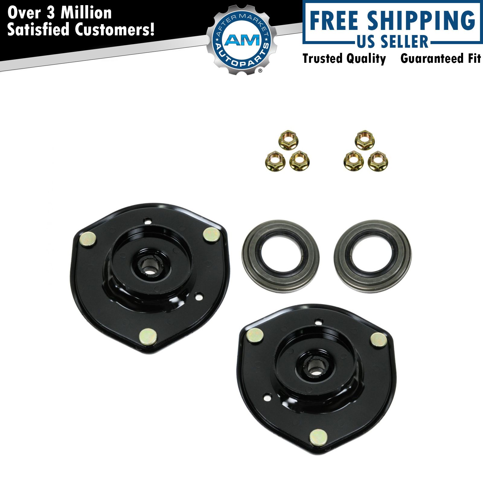 Front Upper Shock Strut Mount Kit Plate Bearing Pair Set of 2 For Camry ES300