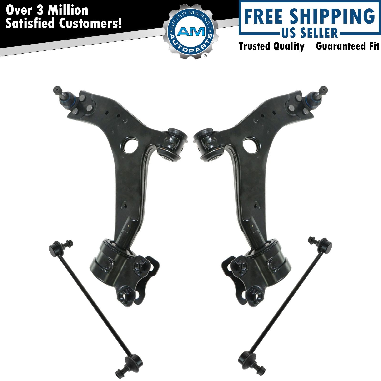 Front Lower Control Arms Ball Joints Sway Links Suspension Kit 4pc for Volvo New