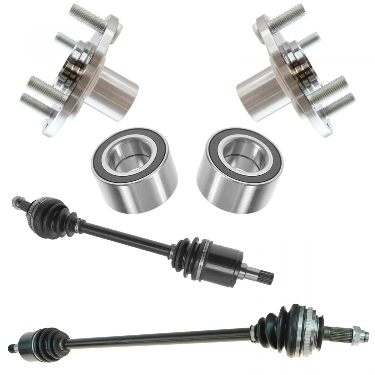 Front CV Axle Shaft Assembly Wheel Hub Bearing Kit Set 6pc New for Civic Del Sol