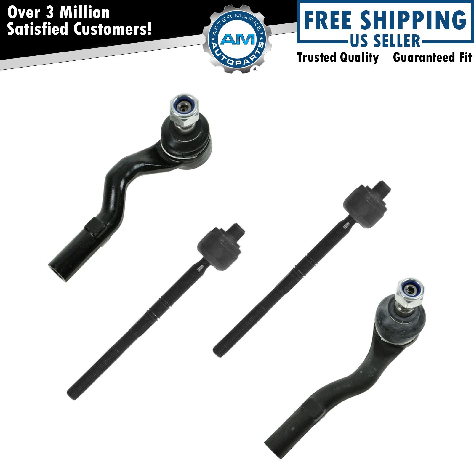 4 Piece Kit Inner & Outer Tie Rod Ends LH & RH for Mercedes Benz CL S SL Class 