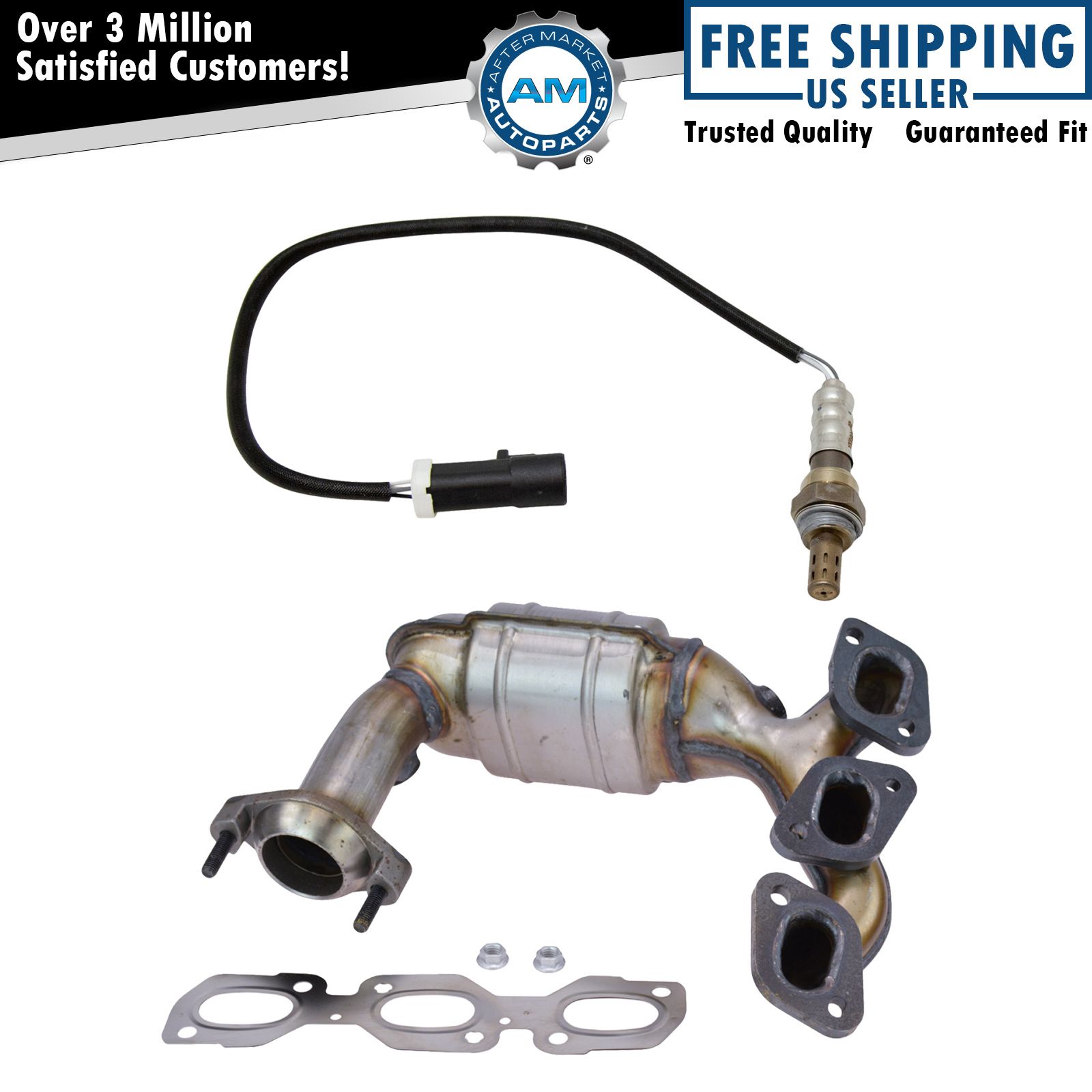 Exhaust Manifold Catalytic Converter w/ Upstream O2 Sensor Front for Escape New