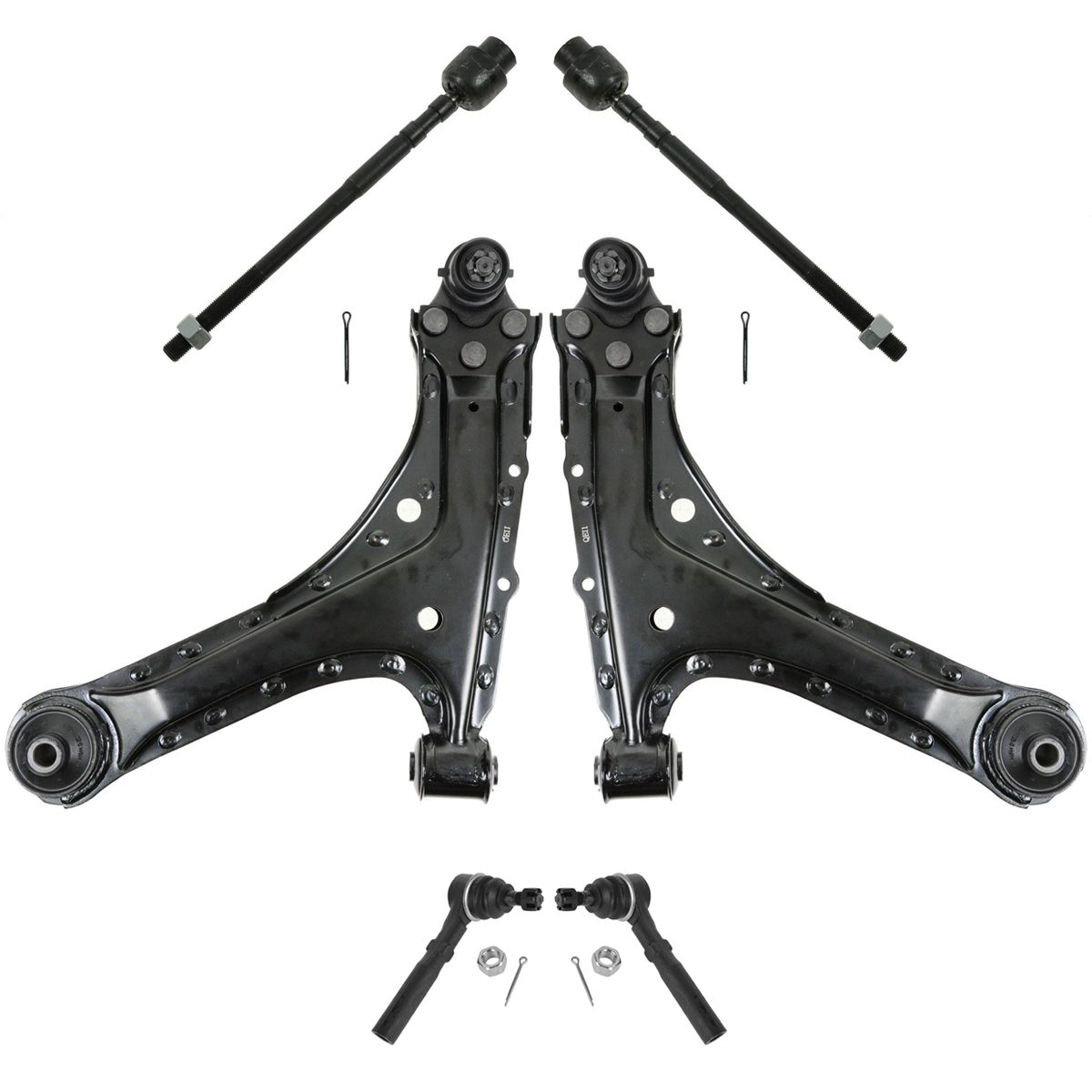 6 Piece Steering & Suspension Kit Lower Control Arms w/ Inner Outer Tie