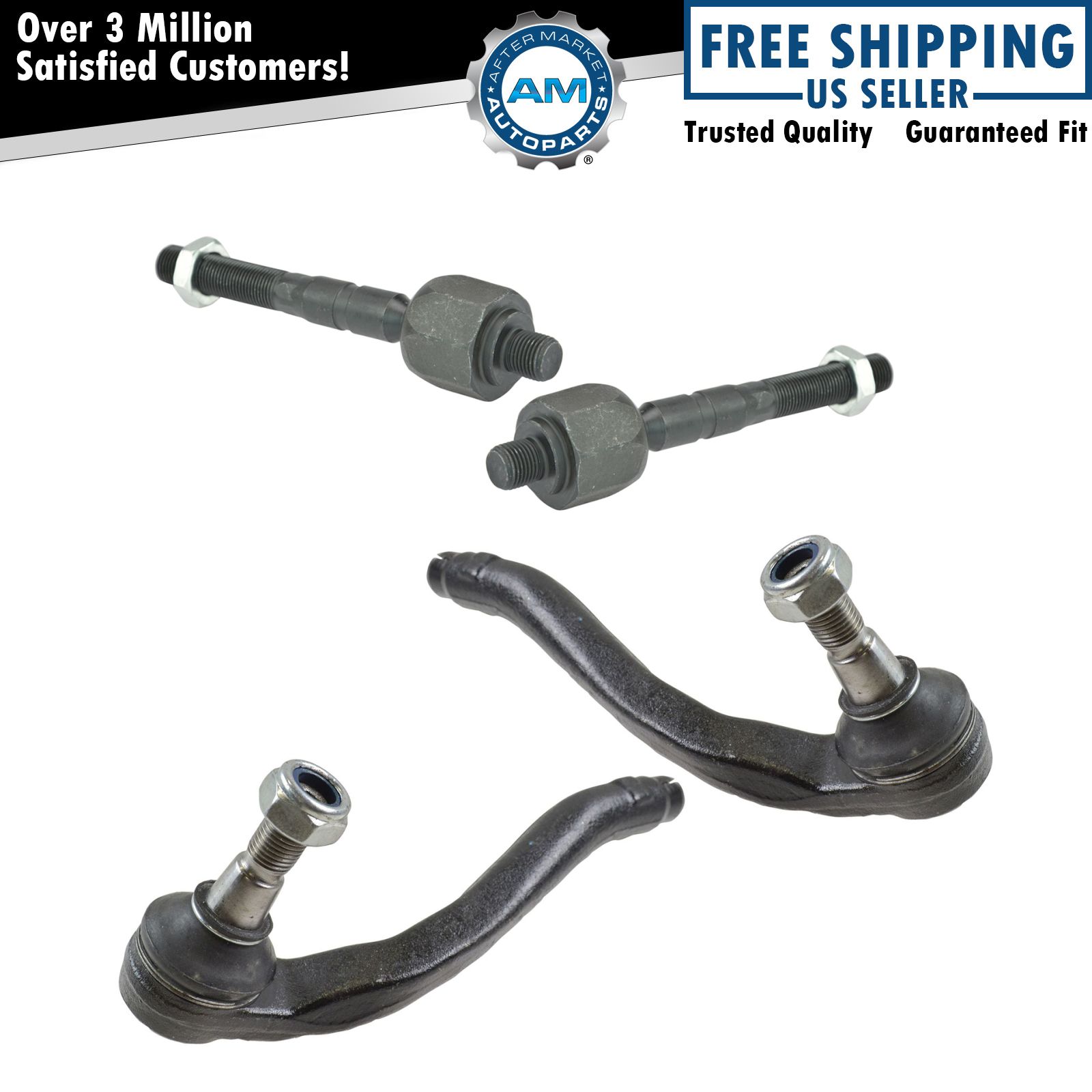 Front Outer Tie Rod End Set of 4 for MB ML320 ML350 ML430 ML500 ML 55 AMG
