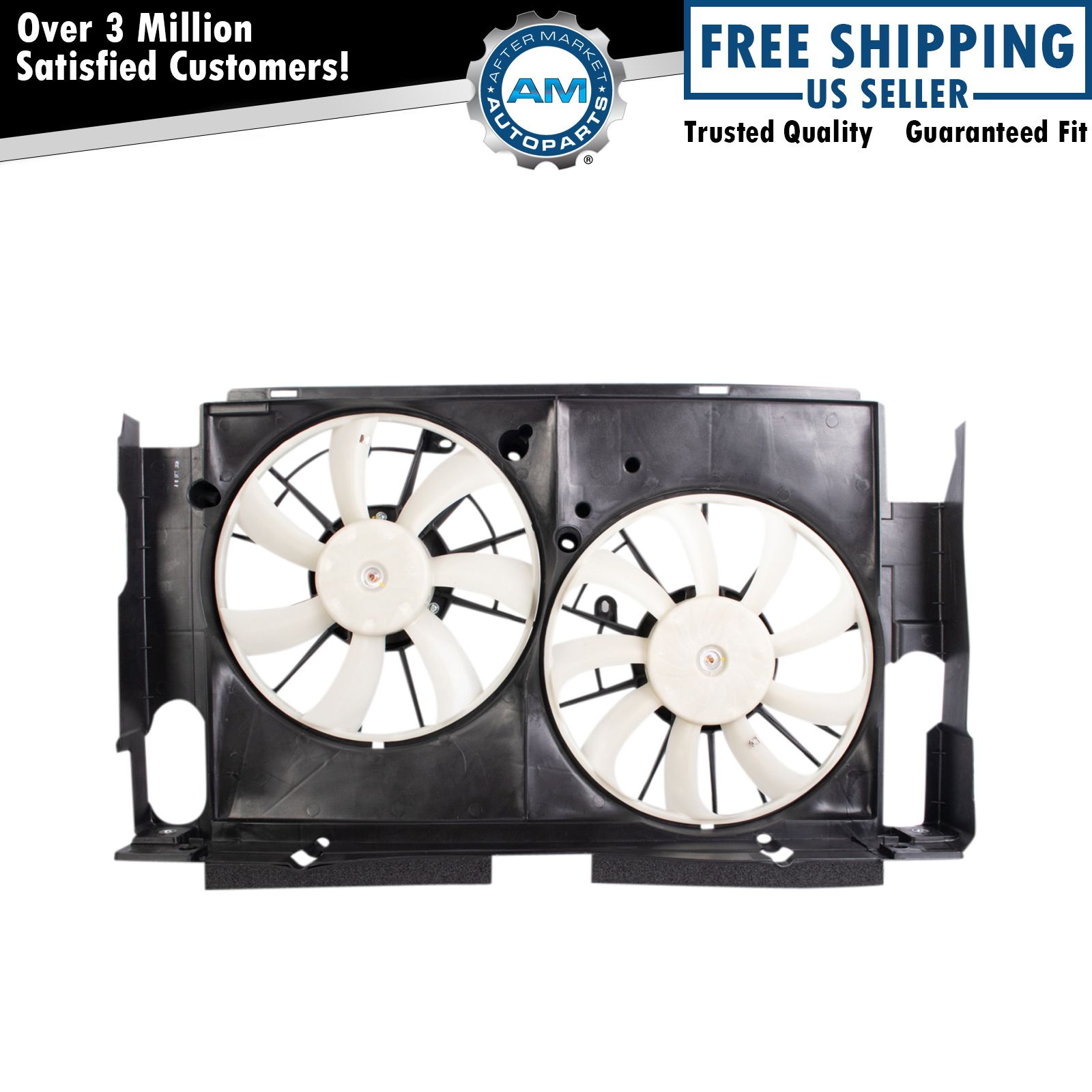 AM Autoparts Radiator Dual Cooling Fan Assembly – Toyota RAV4 SUV 2013-2017, Direct Fit