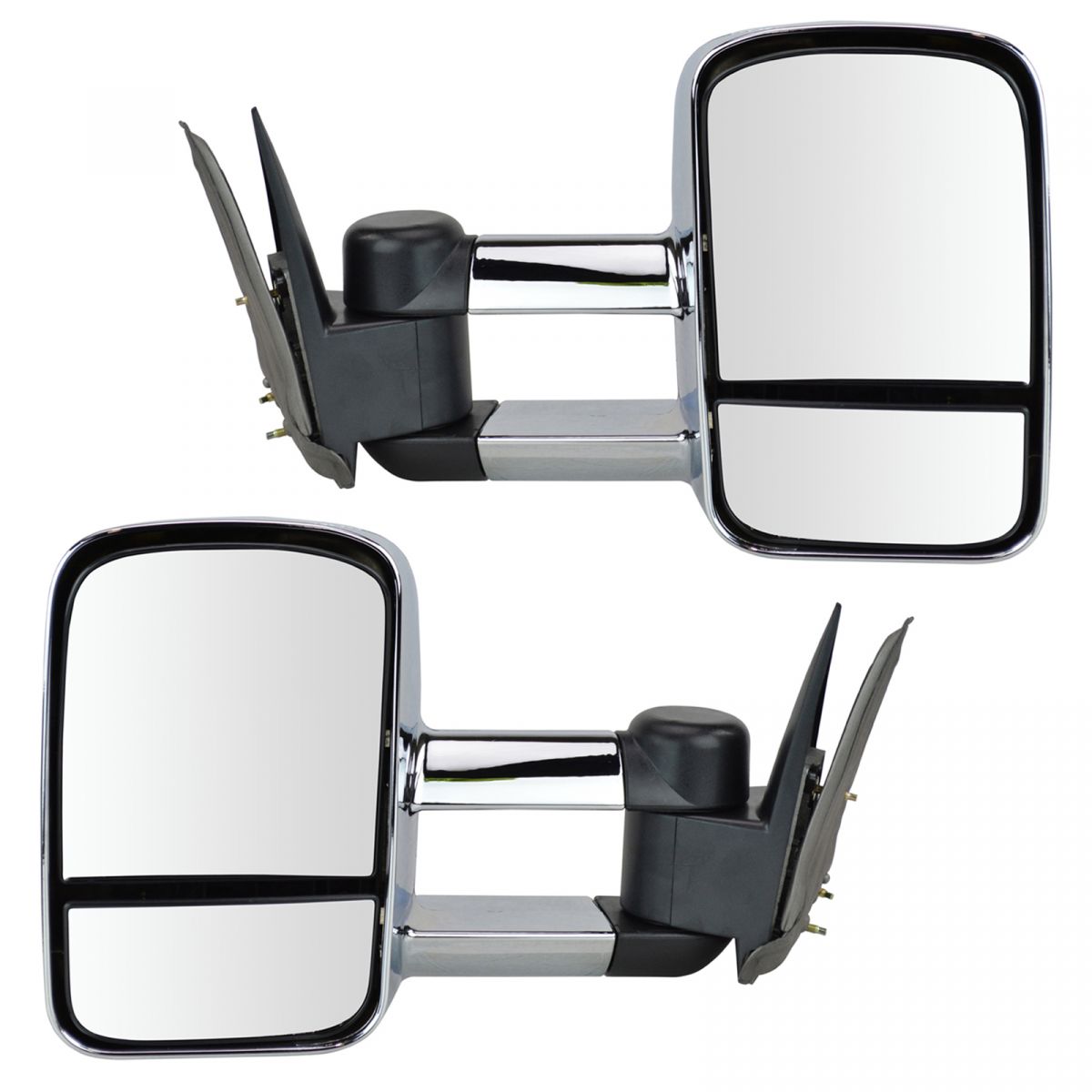 Towing Mirror Manual Chrome Pair Set for Chevy GMC Pickup Truck SUV New