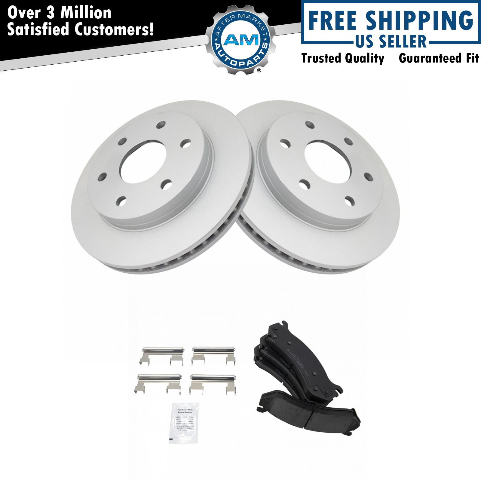 Front Ceramic Brake Pads & G-Coated Rotors Kit for GM Truck SUV New