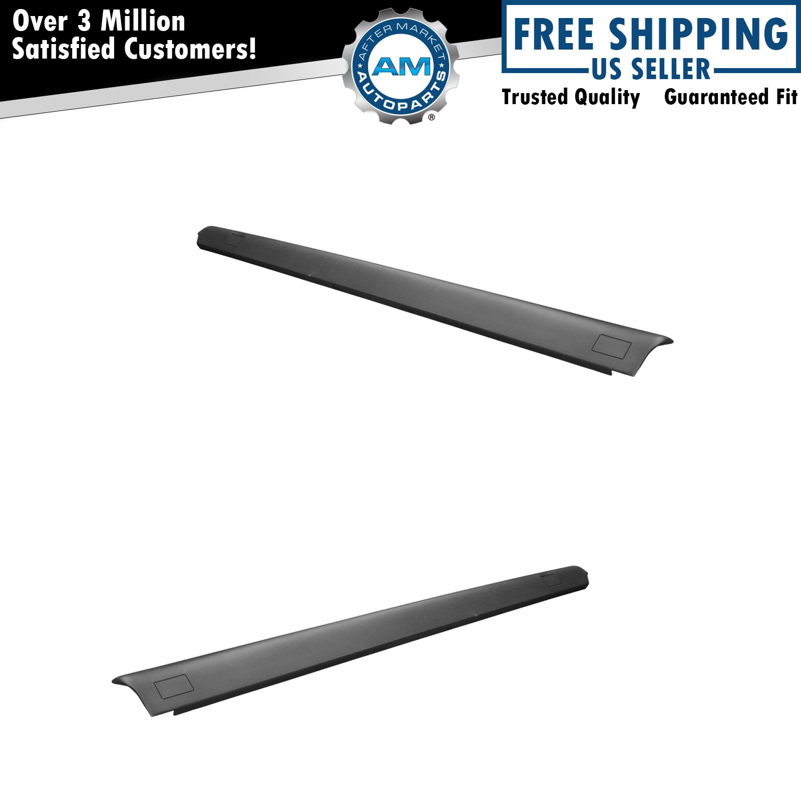 OEM Black Bed Rail Side Cap Cover Left Right Pair for Nissan Titan Crew Cab New