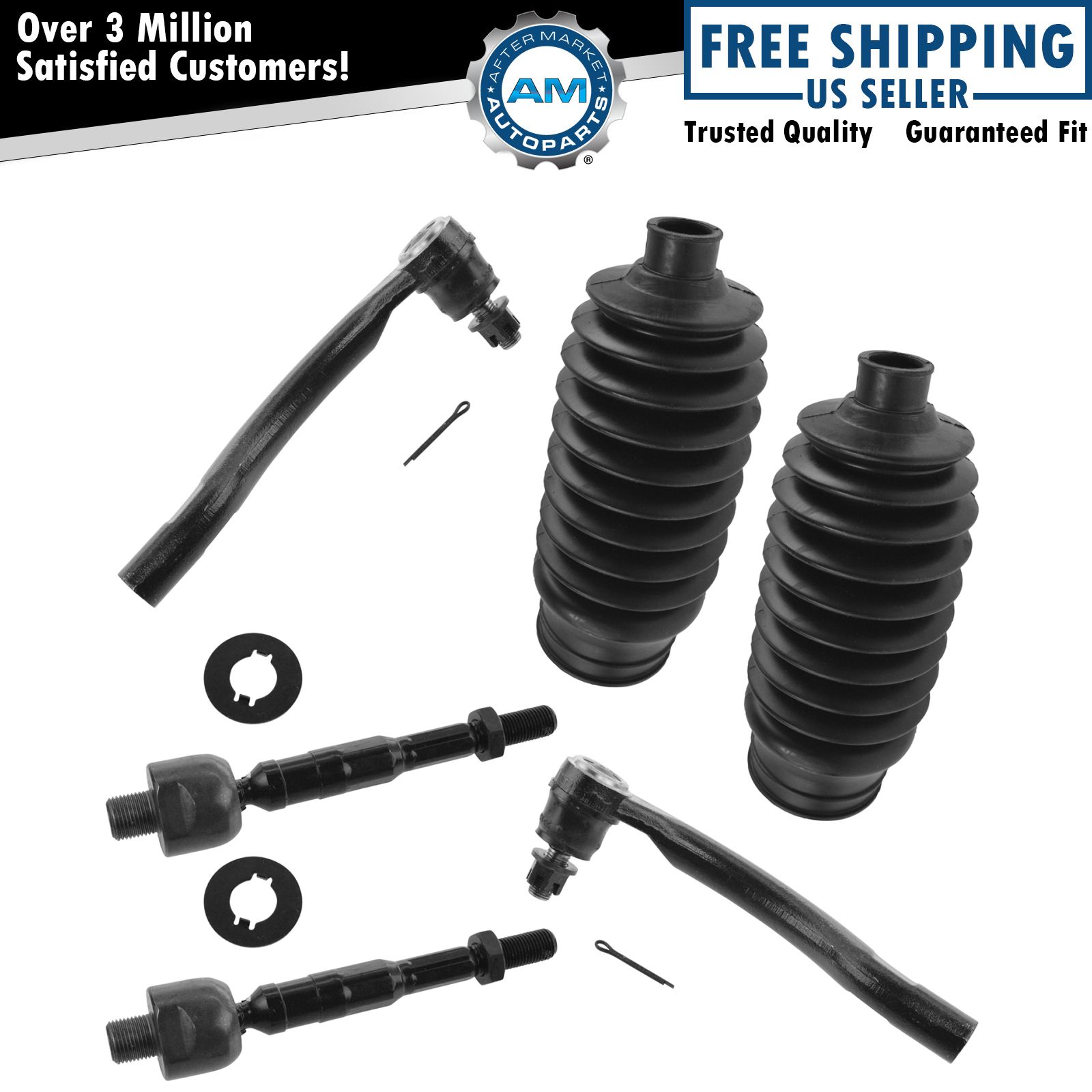 Tie Rod End Inner Outer w/ Rack Boots LH RH Set of 6 for 0611 Civic