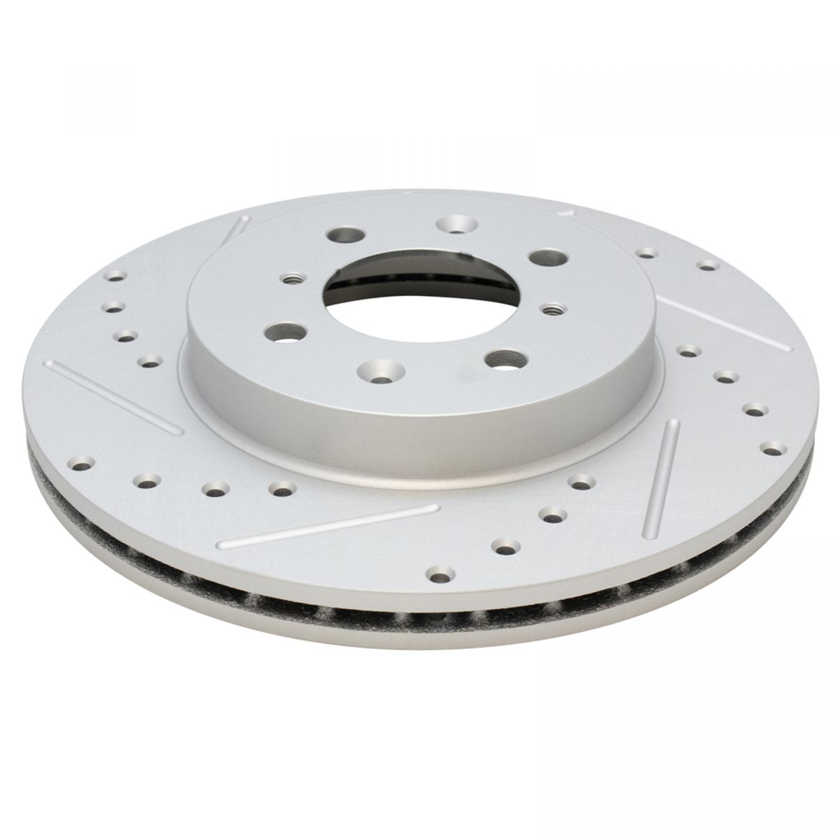 Rotor & Brake Pad SemiMetallic Performance Drilled Slotted Front Kit