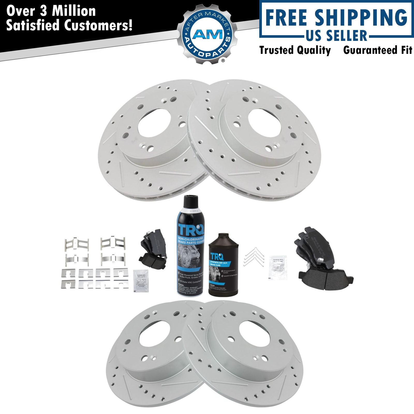 Front and Rear Brake Pad & Rotor Kit Fits 02-06 Acura RSX