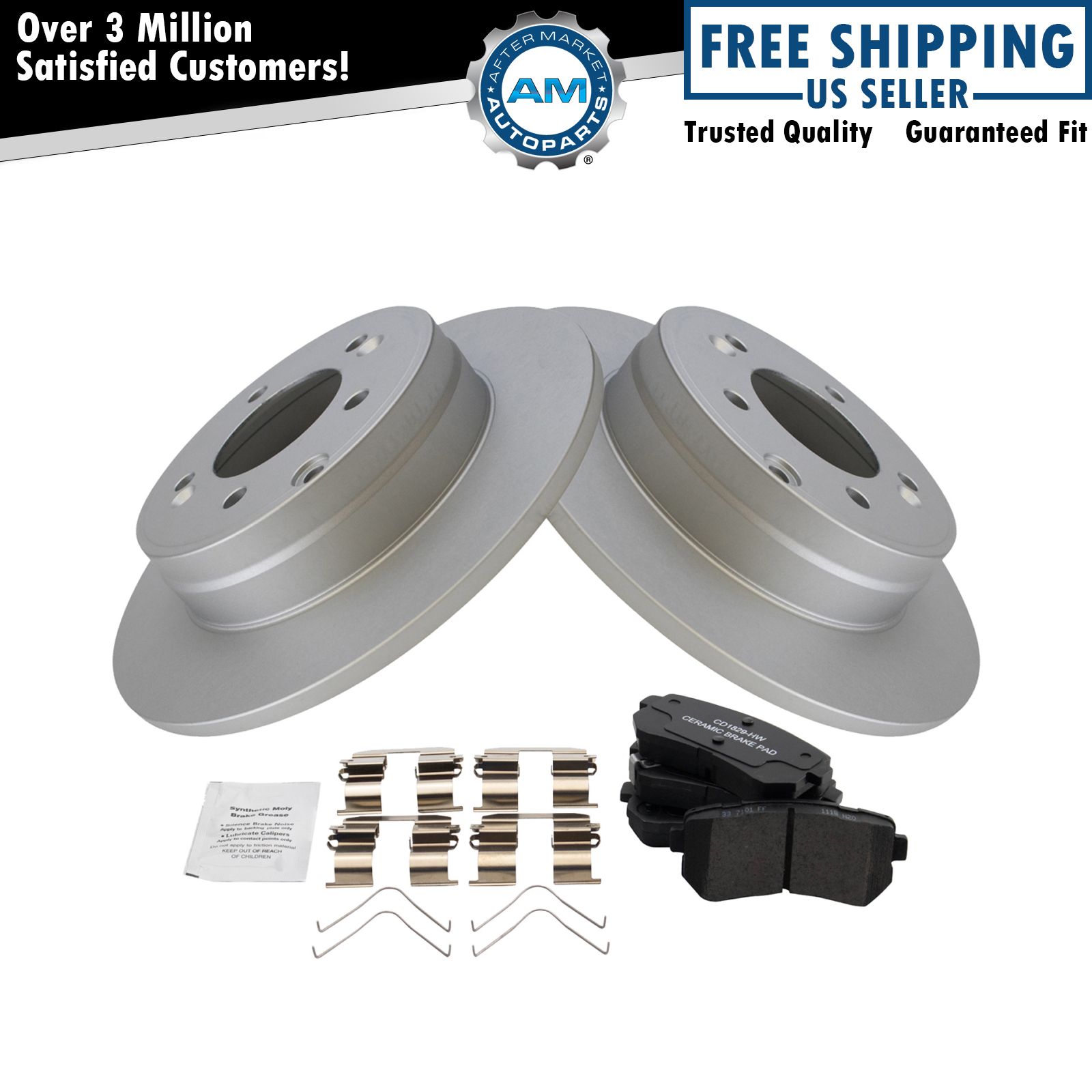 Rear Posi Ceramic Disc Brake Pad & Coated Rotor Kit for Sonata Optima