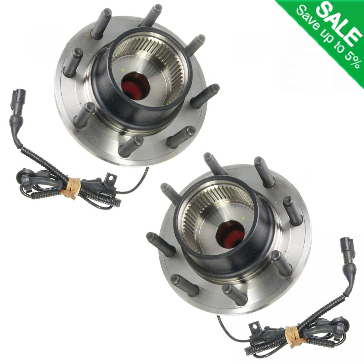 TRQ Front Wheel Hub /& Bearing Pair for Super Duty Pickup Truck 4x4 4WD w//ABS