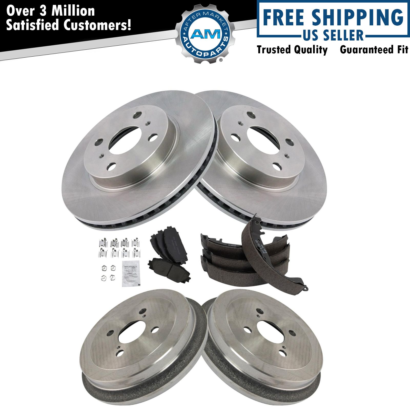 thumbnail image 2 of EXPPOWER Front Ceramic Brake Pads & Rear Drum Shoes Kit For Toyota Yaris (Disc/Drum Combo) 2 of 2