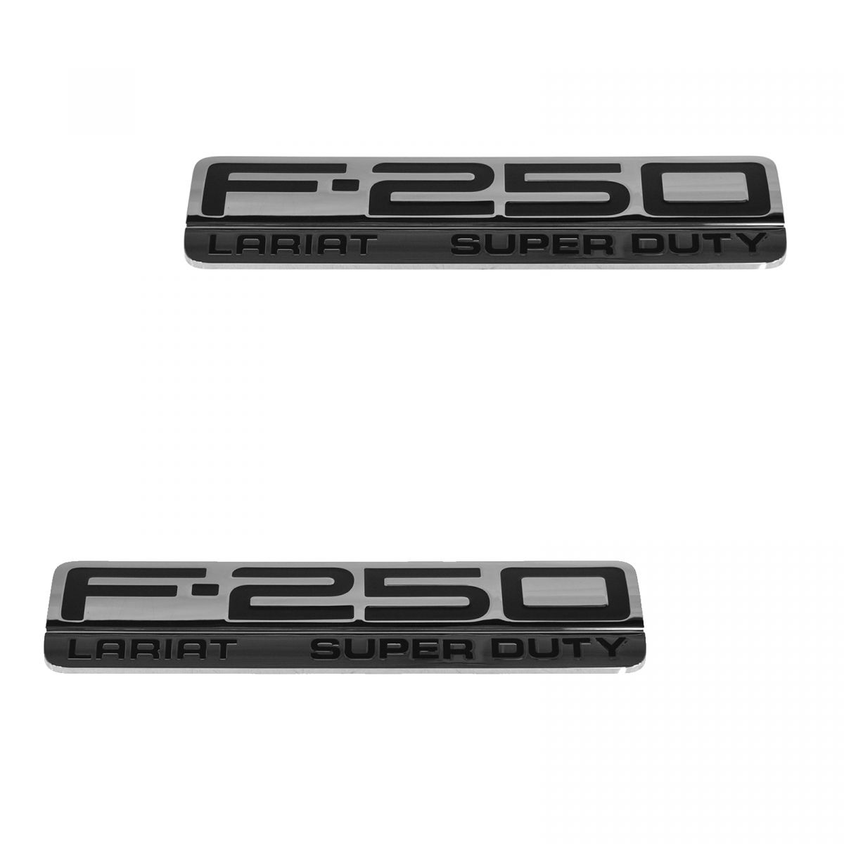 OEM F250 Lariat Emblem Nameplate Pair LH /& RH Fender Mount Chrome For Ford