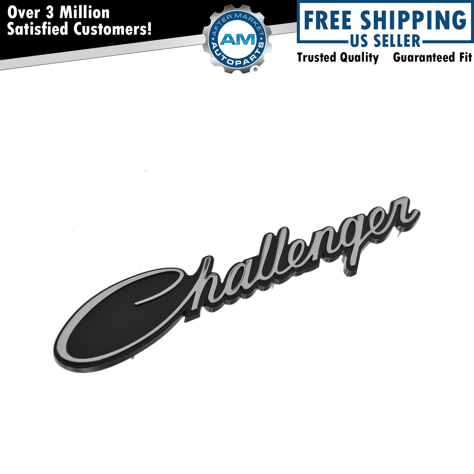 MOPAR Grille Emblem Nameplate Chrome & Black Classic Script for 08-14 Challenger