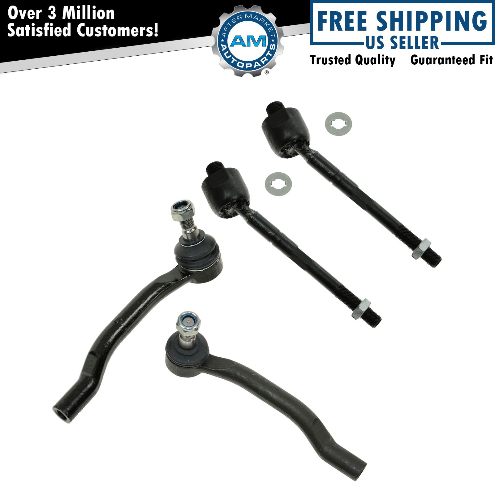 Inner & Outer Tie Rod End Front LH RH Set of 4 for Honda Pilot Acura