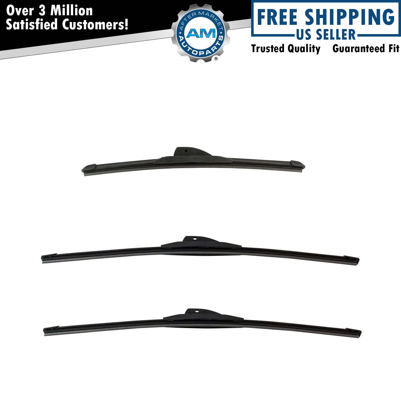 Trico Tech Windshield Wiper Blade Front & Rear 3pc Set