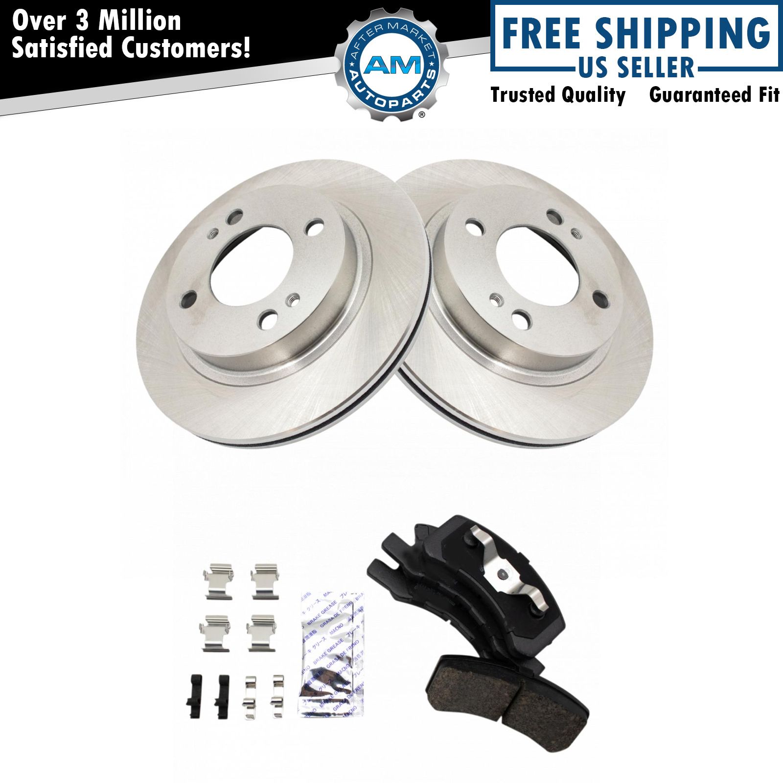 Front Ceramic Brake Pads & Rotors Kit Fits 2014-2015 Mitsubishi Mirage