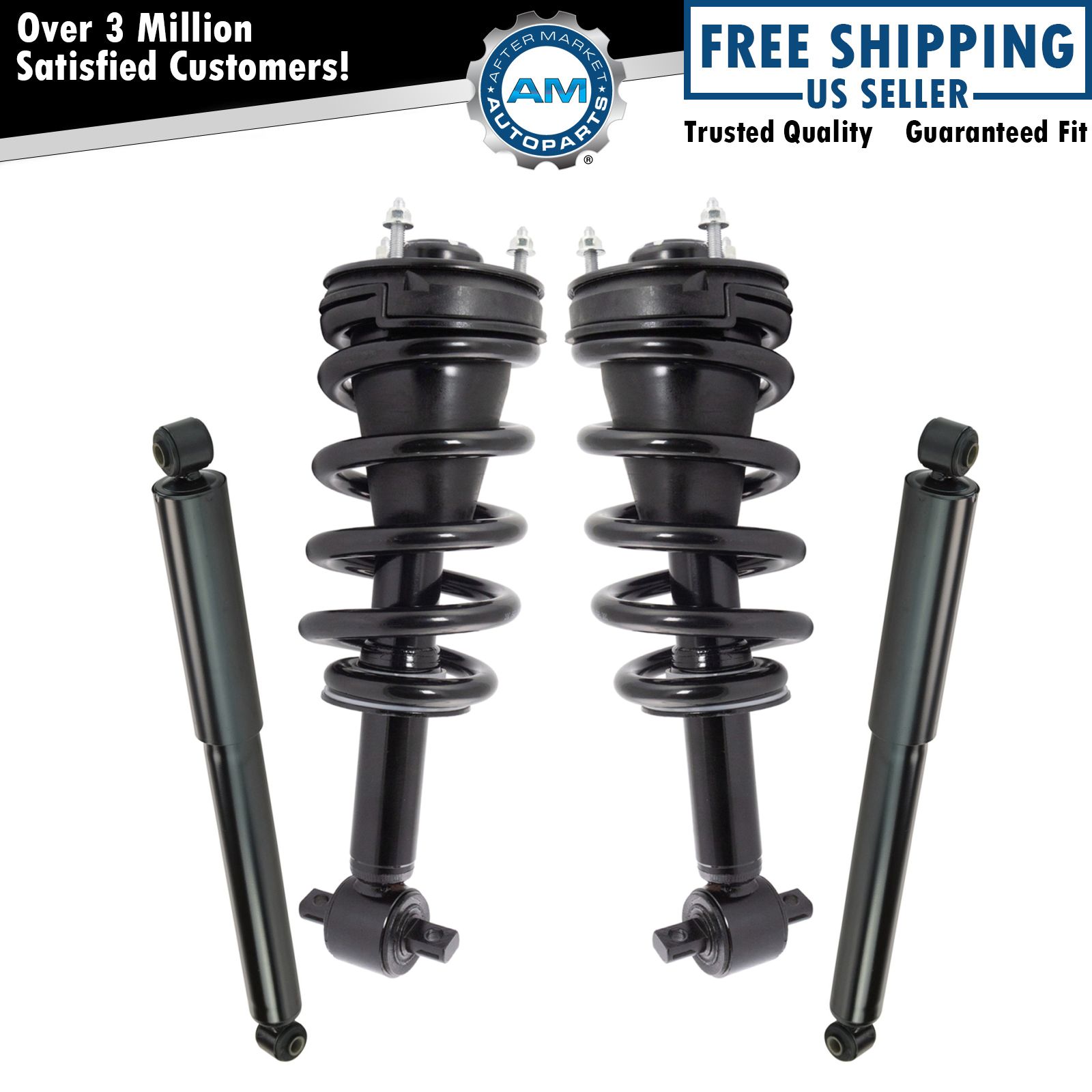 Front Rear Loaded Complete Strut Spring Assembly Shock Absorber Kit Set 4pc