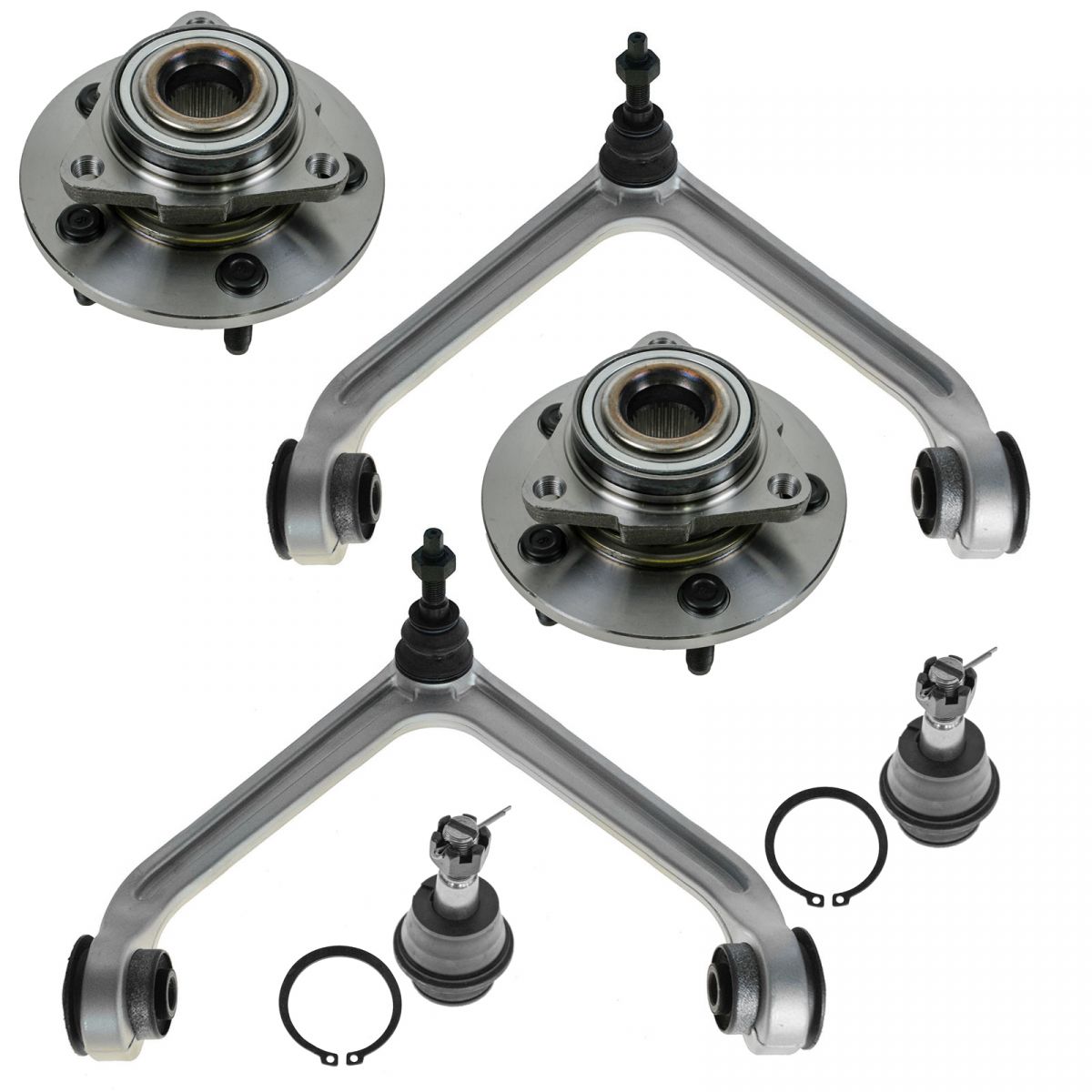 6 Piece Kit Front LH RH Wheel Hub Bearing Control Arm Ball Joint for Ram 1500 eBay