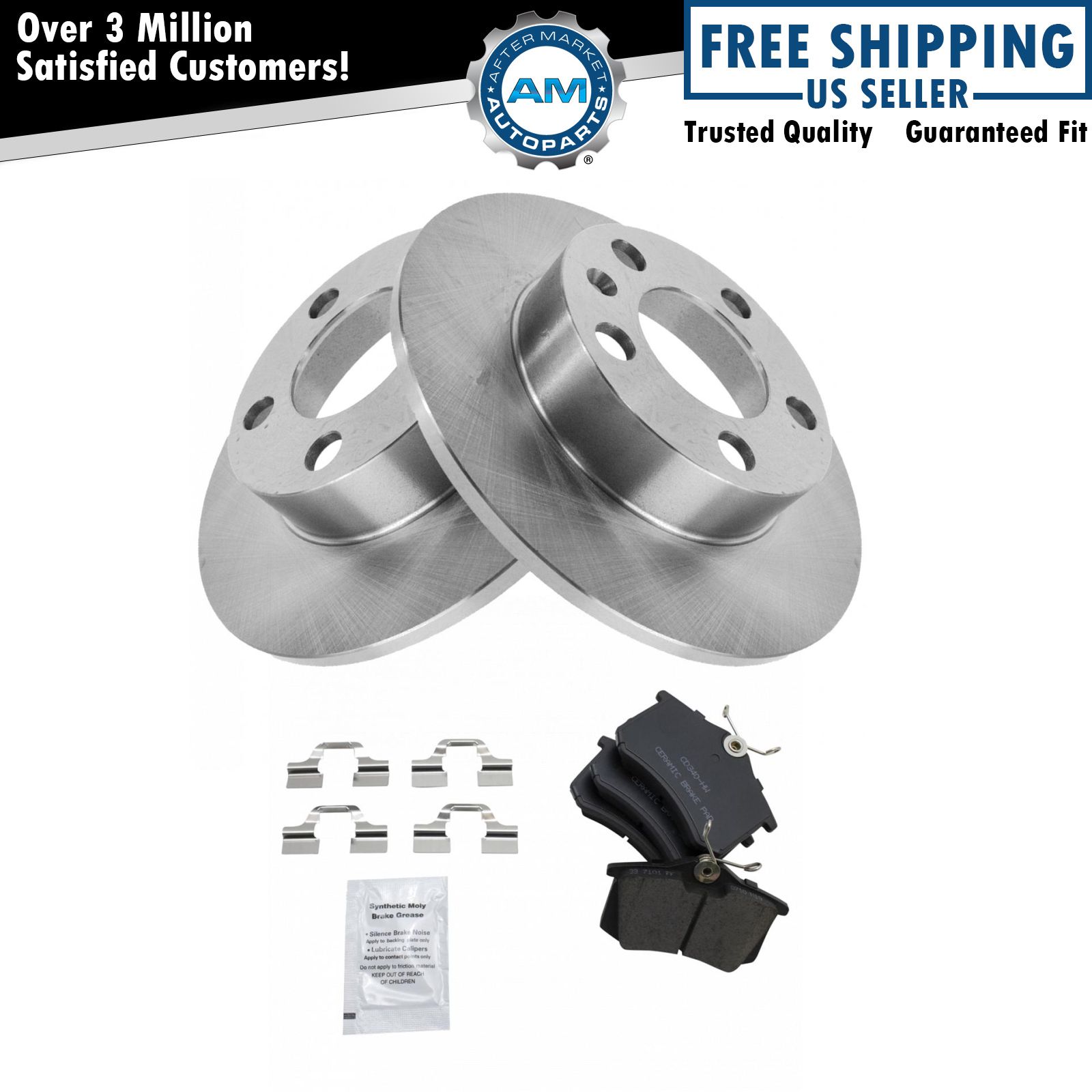 Rear Posi Ceramic Brake Pad & Rotor Kit for Audi VW Beetle Jetta Golf