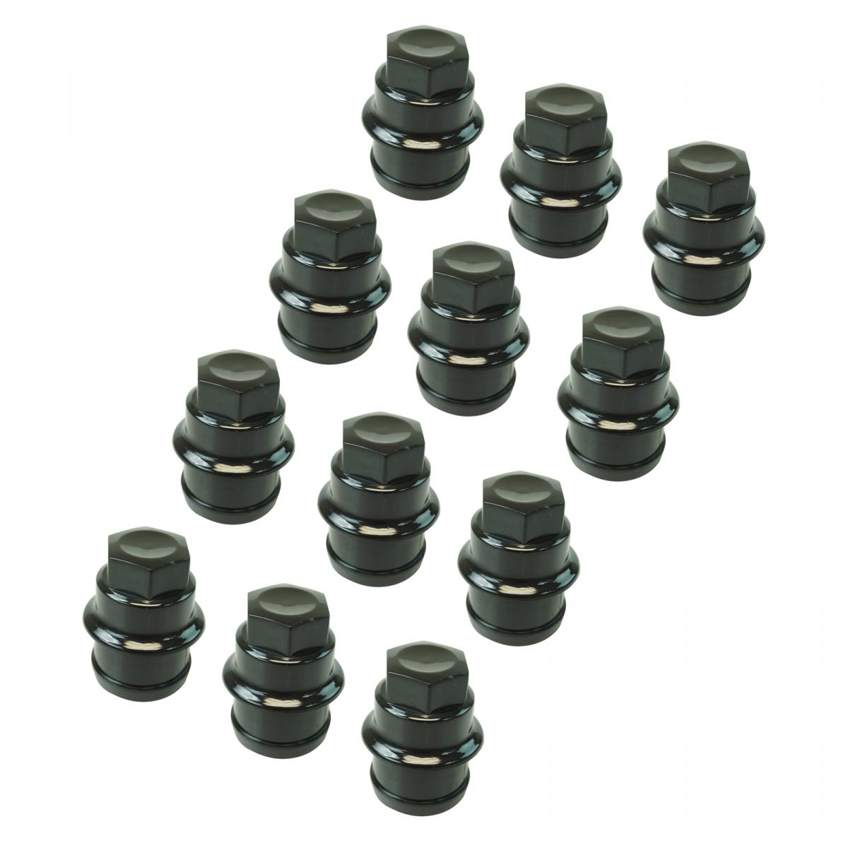 Wheel Lug Nut Cap Black Plastic Set of 12 for Chevrolet GMC Cadillac