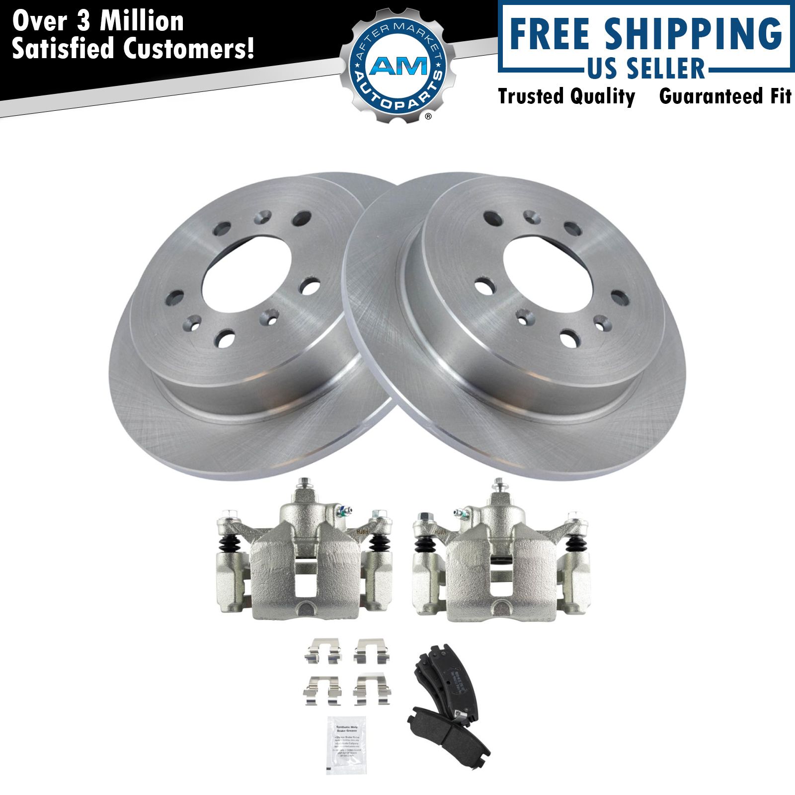 Rear Semi Metallic Brake Pad, Rotor & Caliper Kit for Chevy Impala eBay