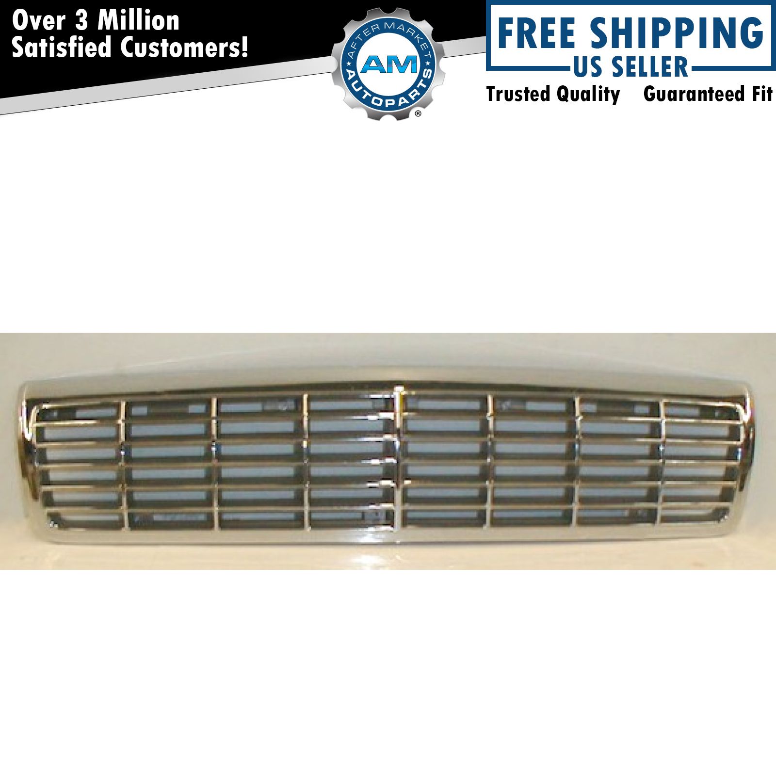 Front Grille Chrome & Silver For 1991-1996 Chevrolet Caprice GM1200113