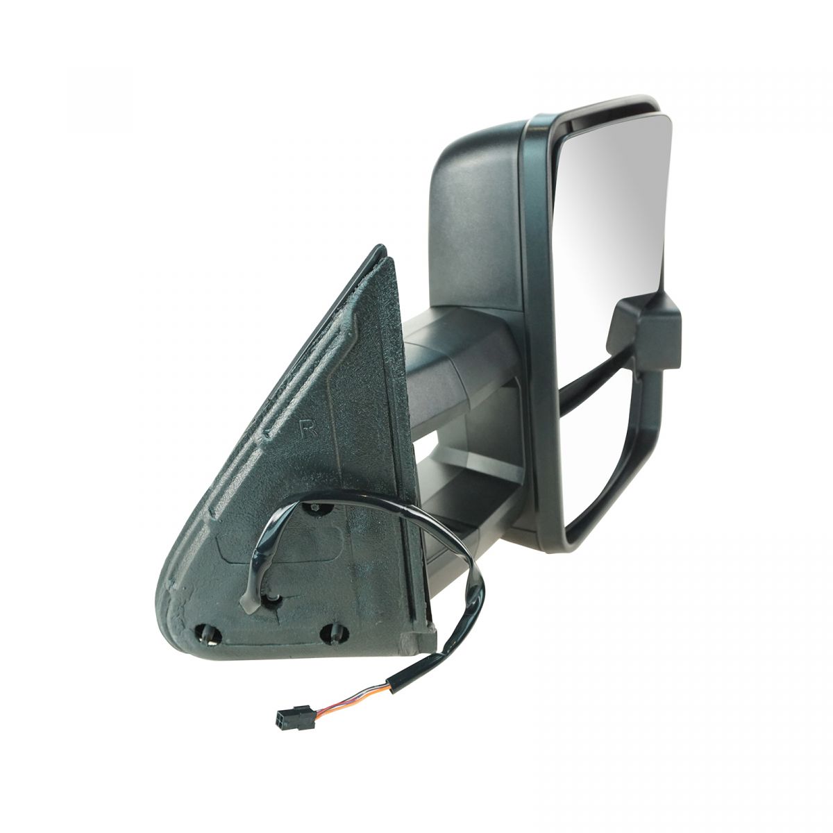 Pair Of Manual Towing Mirrors For 2007-2014 Chevy Silverado & GMC Sierra 2500/3500 HD - Textured Black, Direct Fit