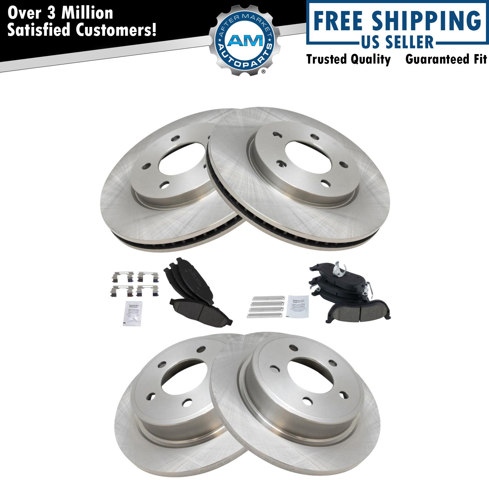 Front & Rear Ceramic Brake Pad & Rotor Kit for Chrysler Pacifica SUV