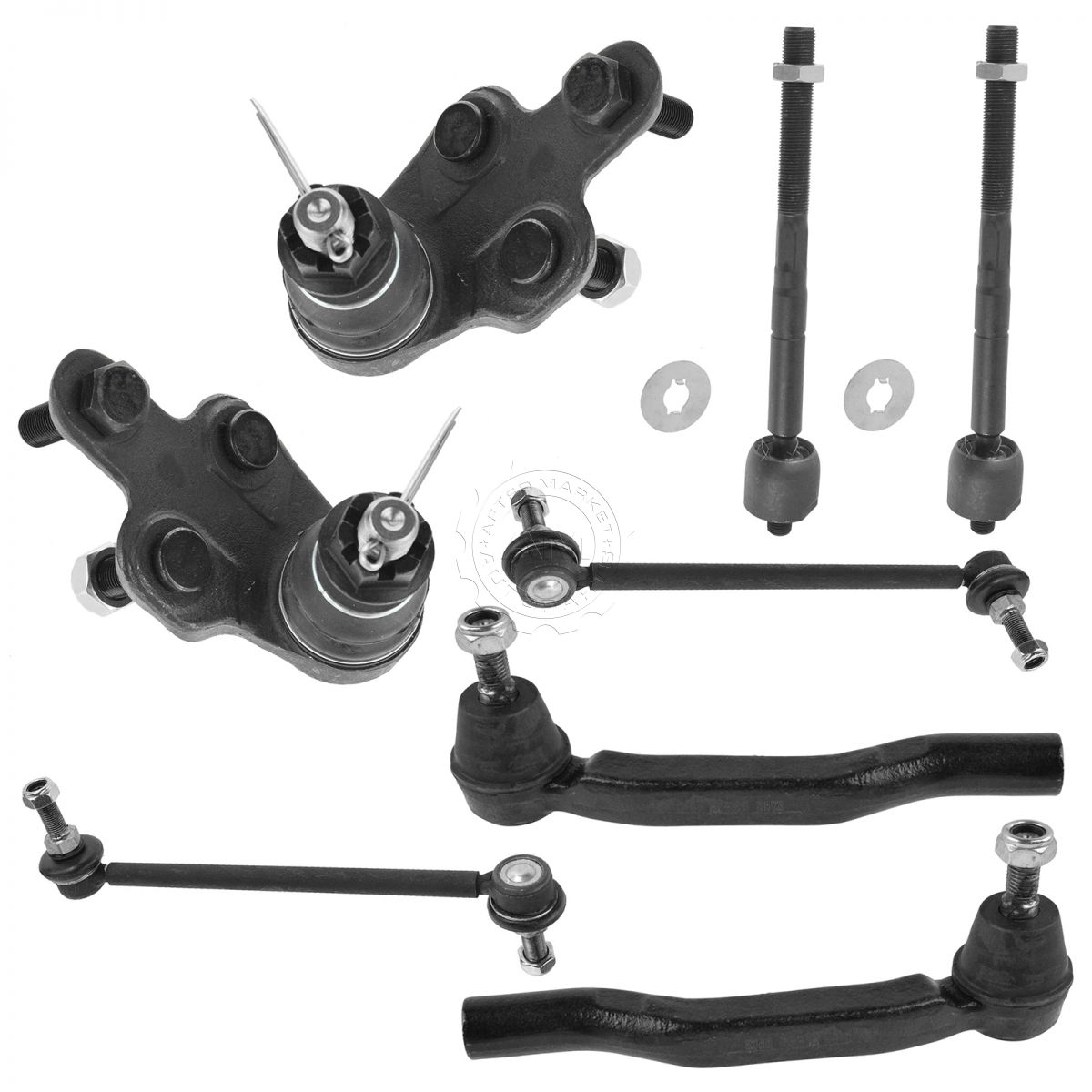 8 Piece Front /& Rear Suspension Kit Control Arms Ball Joints Sway Bar End Links