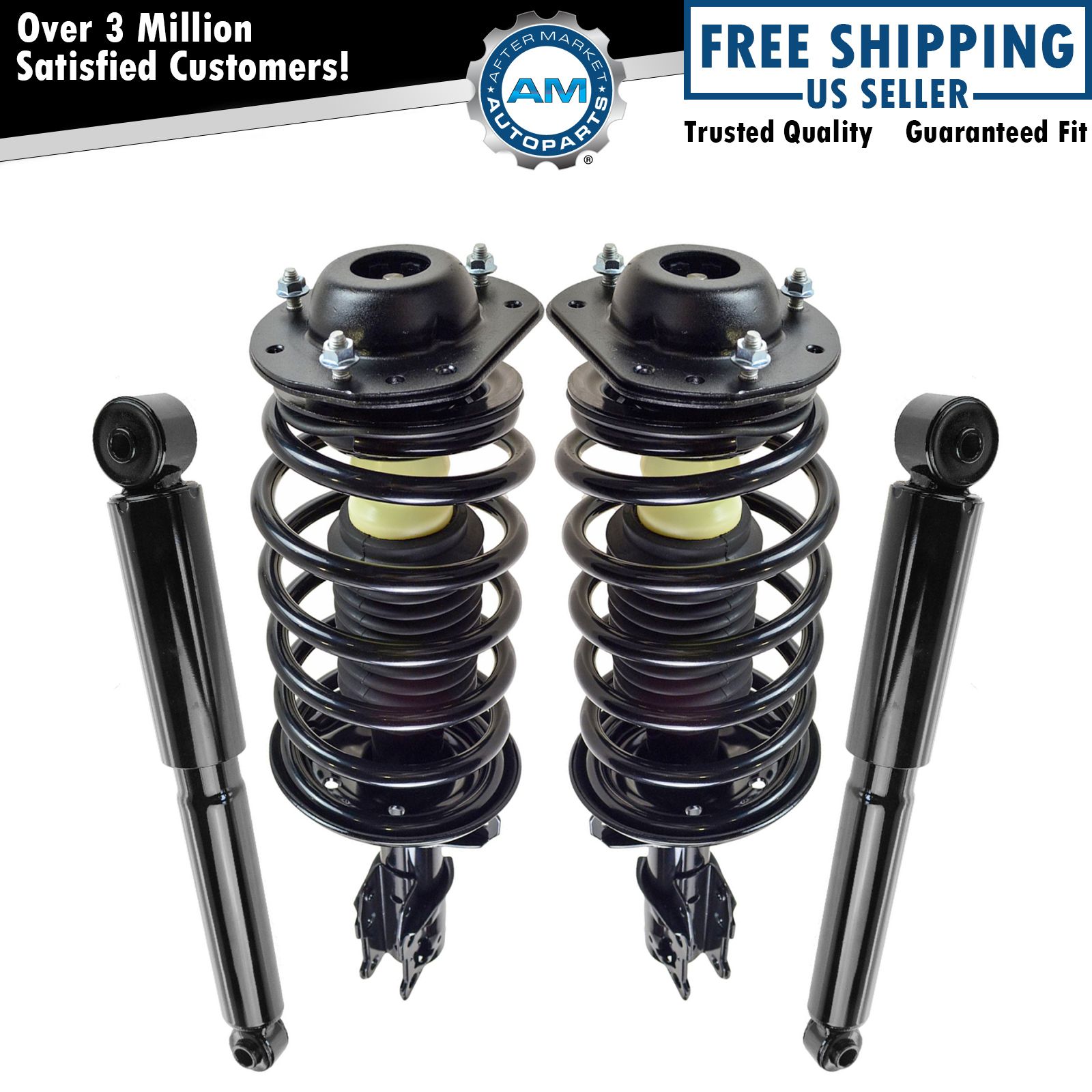 Set 2 Front Complete Struts & 2 Rear Shocks 4pc Fits Chevy Cobalt HHR