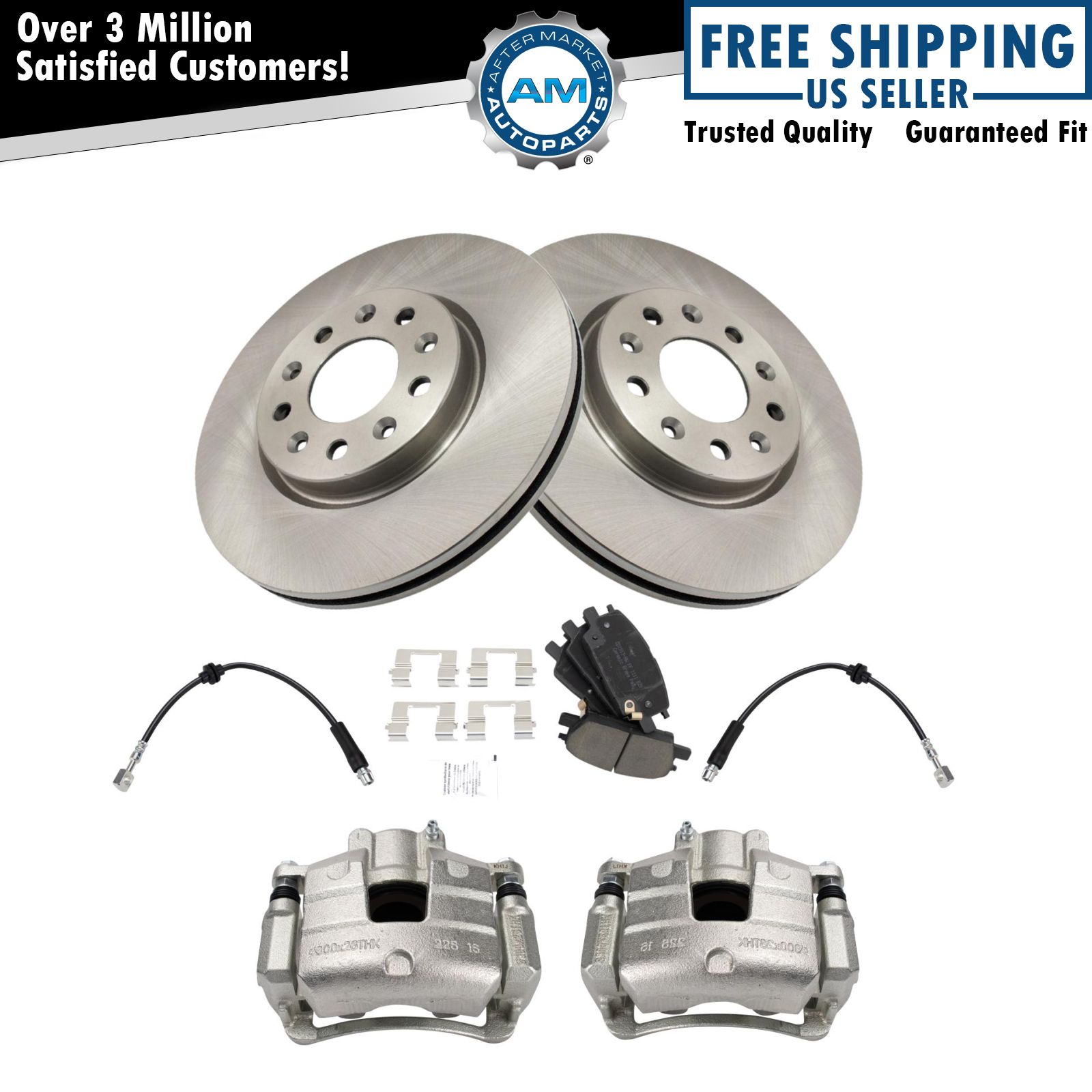 Front Ceramic Brake Pad & Rotor Kit Fits 2016 Chevrolet Malibu